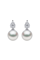 Starlight Earrings, 18k White Gold, Diamond & Pearl